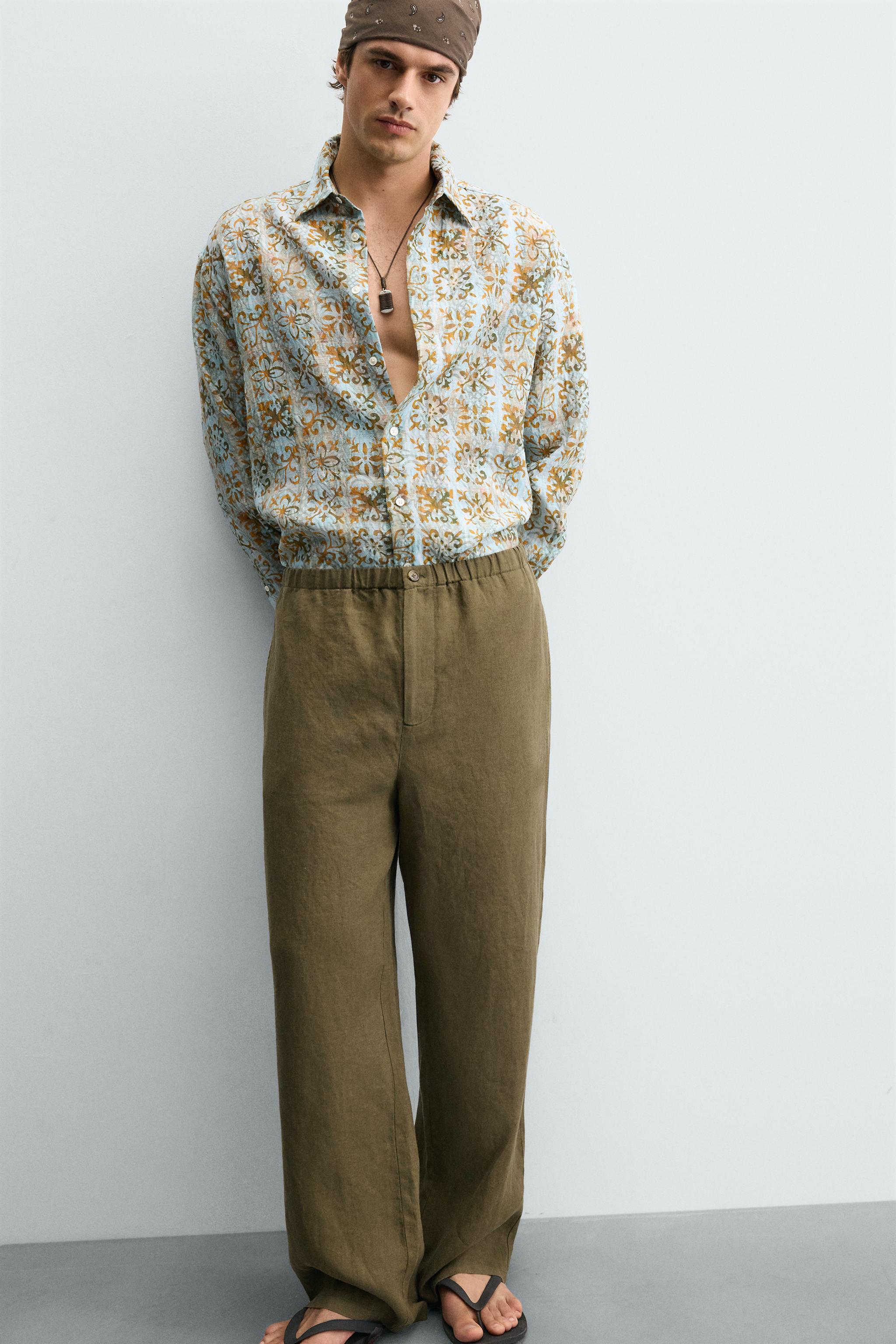 100% LINEN RELAXED FIT PANTS